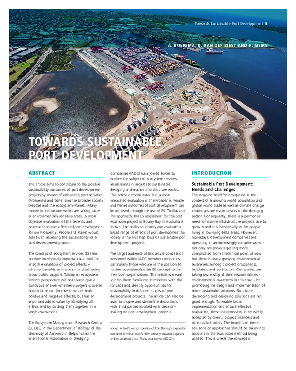 (PDF) Towards sustainable port development