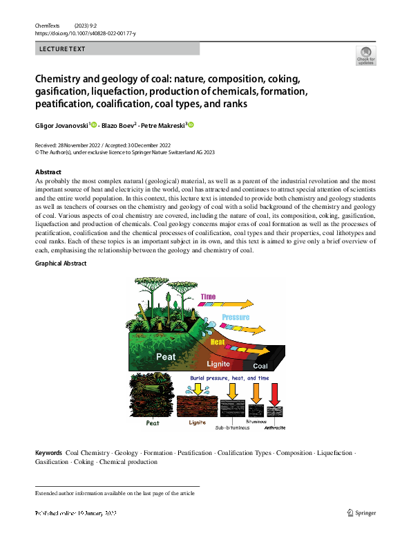 (PDF) Chemistry and geology of coal: nature, composition, coking ...