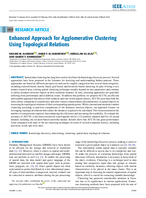 (PDF) Enhanced Approach for Agglomerative Clustering Using Topological ...
