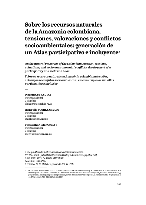 (PDF) Sobre los recursos naturales de la Amazonia colombiana, tensiones ...