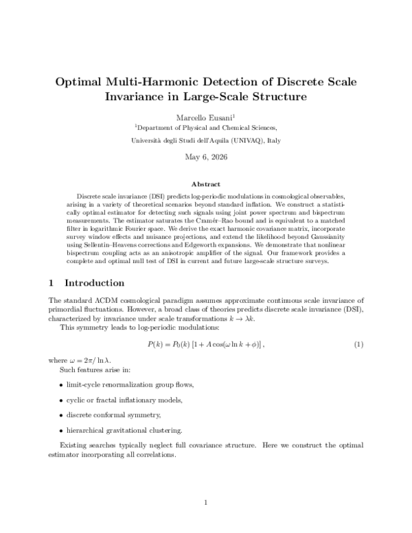 (PDF) Optimal Multi-Harmonic Detection of Discrete Scale Invariance in ...