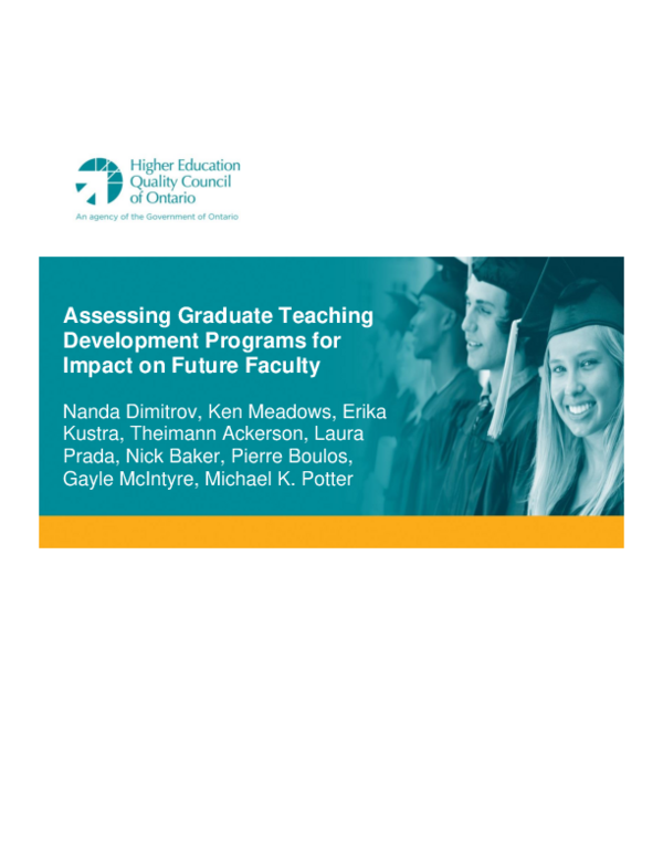 (PDF) Assessing Graduate Teaching Development Programs for Impact on ...