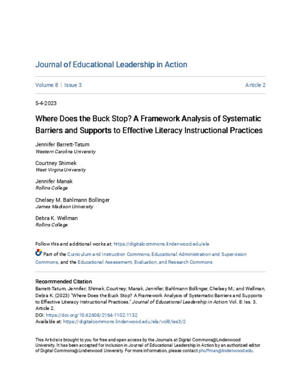 (PDF) Where Does the Buck Stop? A Framework Analysis of Systematic ...