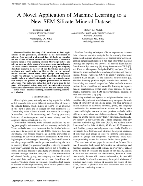 (PDF) A Novel Application of Machine Learning to a New SEM Silicate ...