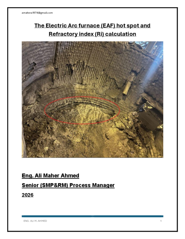 (PDF) The Electric Arc furnace (EAF) hot spot and Refractory index (Ri ...