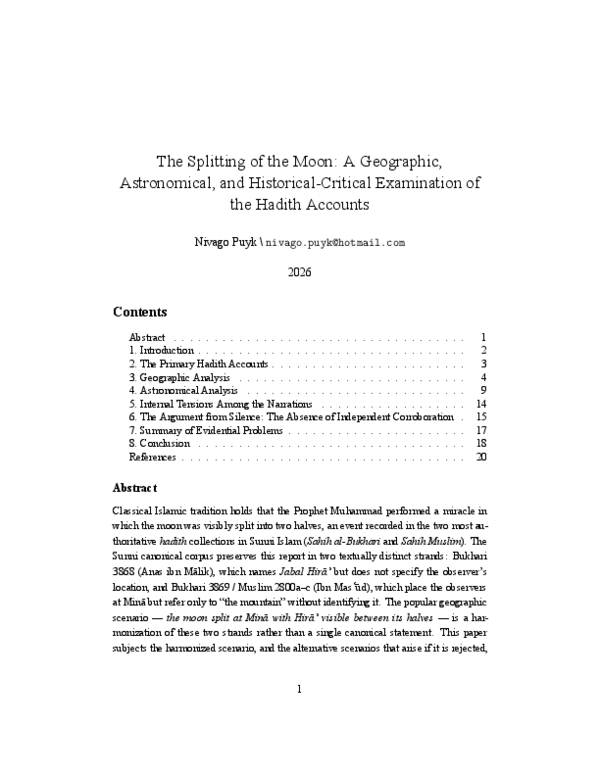 (PDF) The Splitting of the Moon: A Geographic, Astronomical, and ...