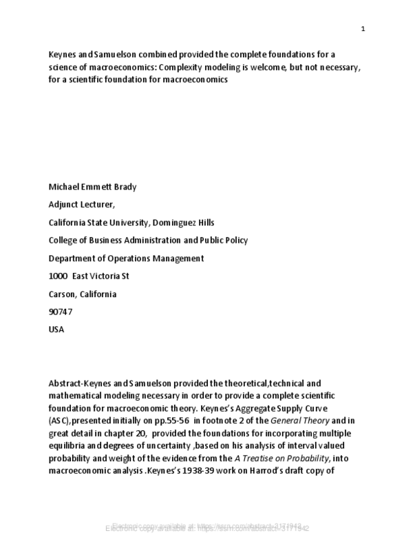 (PDF) Keynes and Samuelson Combined Provided the Complete Foundation ...