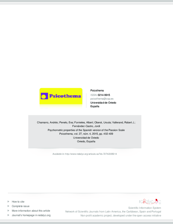 (PDF) Psychometric properties of the Spanish version of the Passion Scale