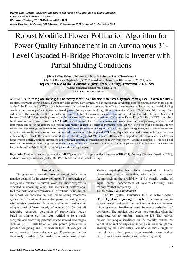 (PDF) Robust Modified Flower Pollination Algorithm for Power Quality ...