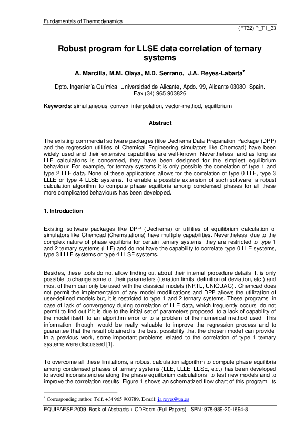 (PDF) Robust program for LLSE data correlation of ternary systems