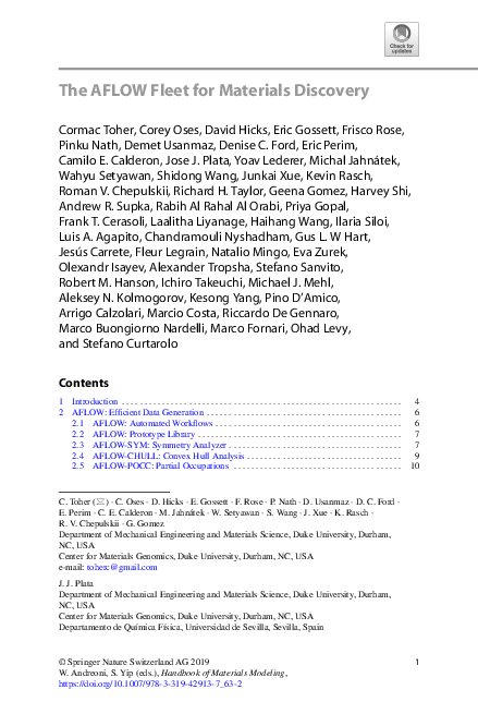 (PDF) The AFLOW Fleet for Materials Discovery
