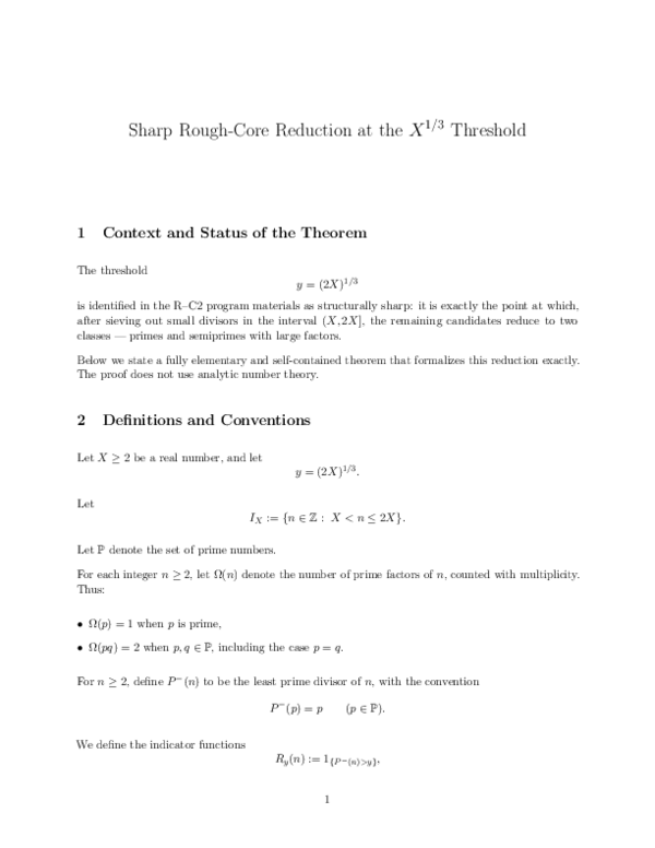 (PDF) Sharp Rough-Core Reduction at the (2X)^{1/3} Threshold