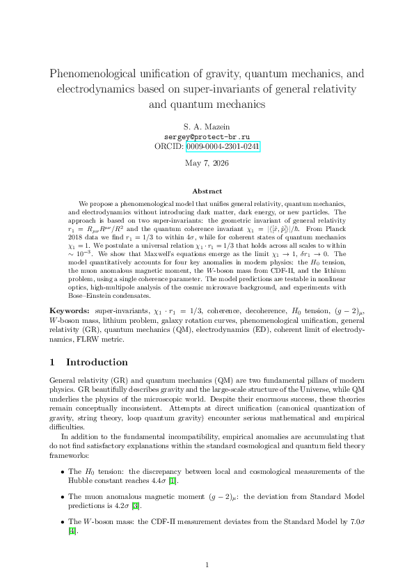(PDF) Phenomenological unification of gravity, quantum mechanics, and ...