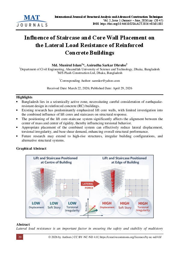 (PDF) Influence of Staircase and Core Wall Placement on the Lateral ...