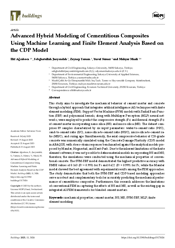 (PDF) Advanced Hybrid Modeling of Cementitious Composites Using Machine ...