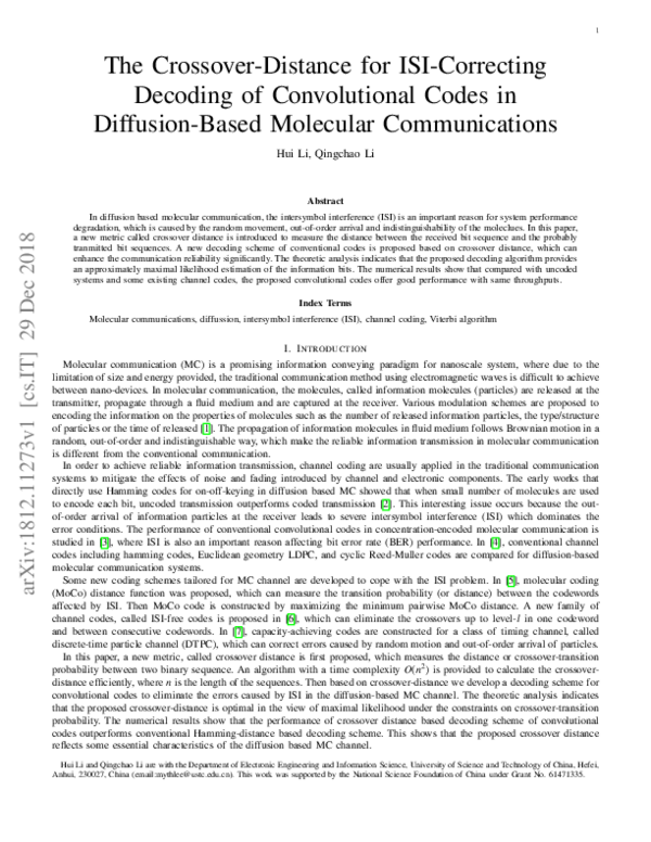 (PDF) The Crossover-Distance for ISI-Correcting Decoding of ...