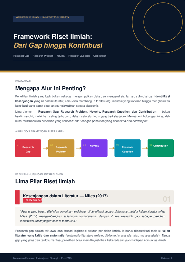 (PDF) Framework Riset Ilmiah