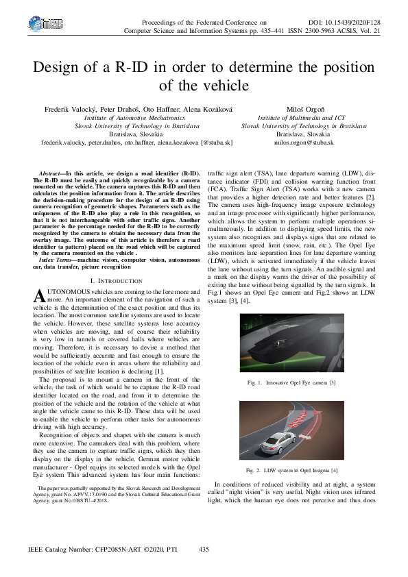 (PDF) Design of a R-ID in order to determine the position of the vehicle