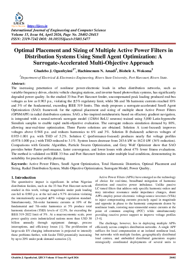 (PDF) Optimal Placement and Sizing of Multiple Active Power Filters in ...