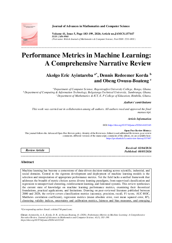 (PDF) Performance Metrics in Machine Learning: A Comprehensive ...