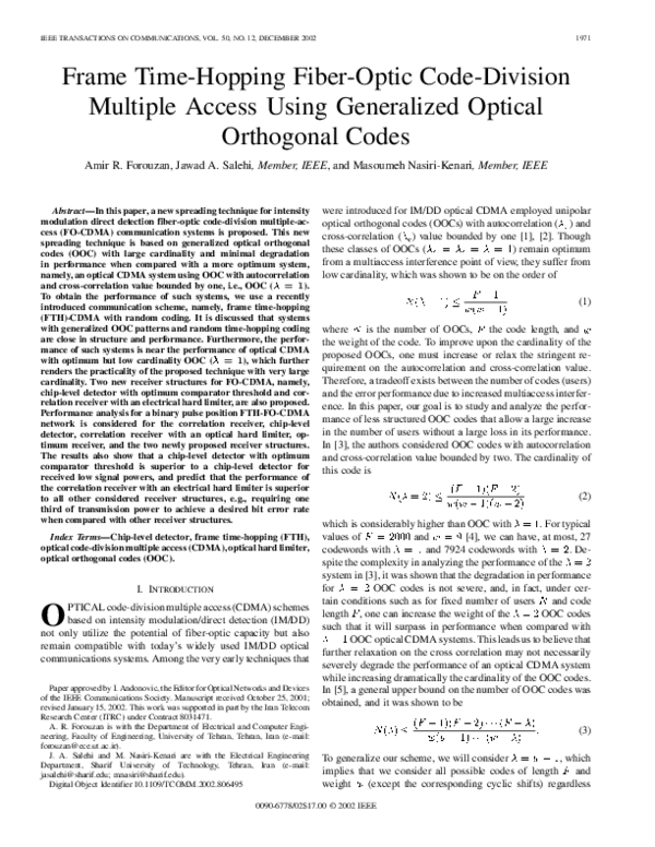 (PDF) Frame time-hopping fiber-optic code-division multiple access ...