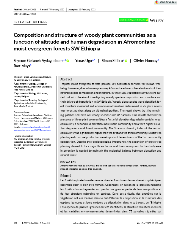 (PDF) Composition and structure of woody plant communities as a ...