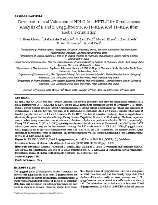 (PDF) Development and Validation of HPLC And HPTLC for Simultaneous ...