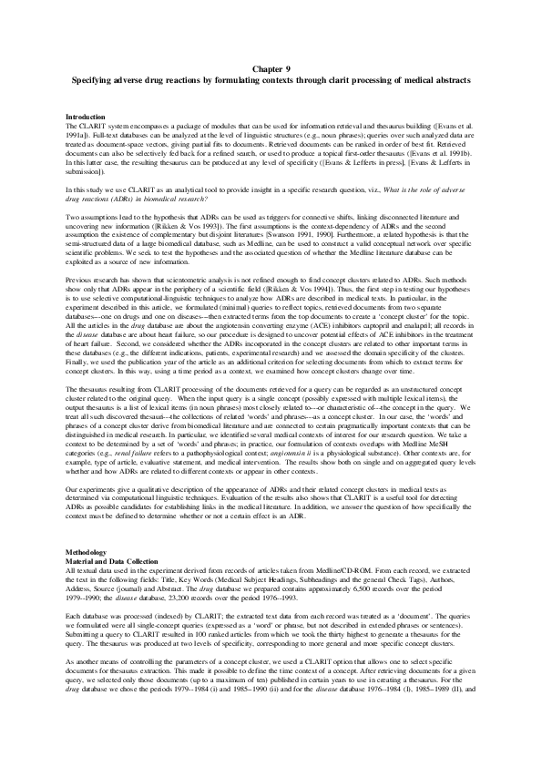 (PDF) Specifying adverse drug reactions by formulating contexts through ...