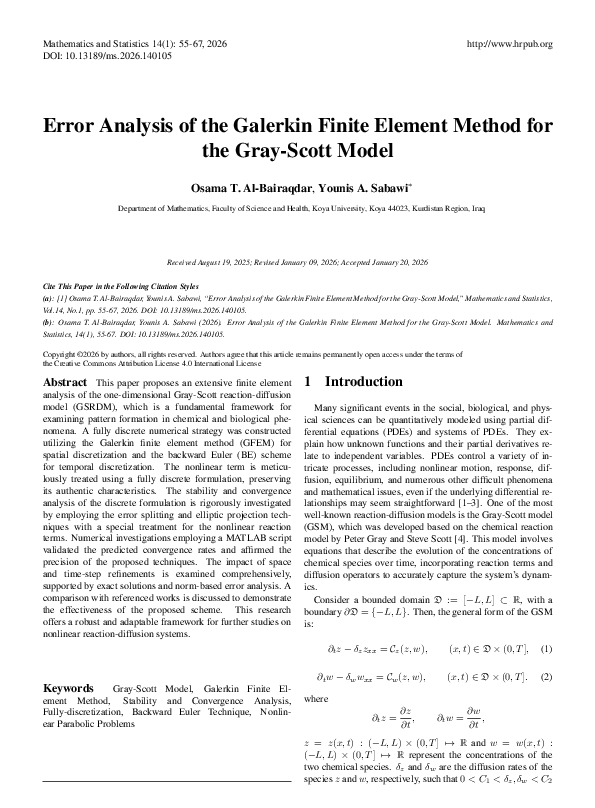 (PDF) Error Analysis of the Galerkin Finite Element Method for the Gray ...
