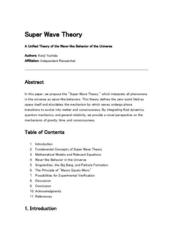 (PDF) Super Wave Theory