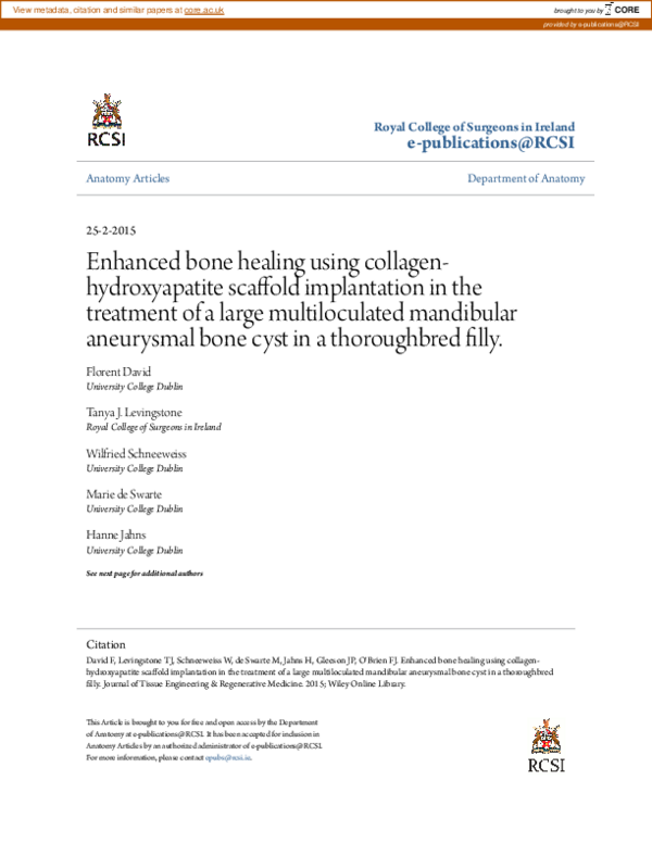 (PDF) Enhanced bone healing using collagen-hydroxyapatite scaffold ...