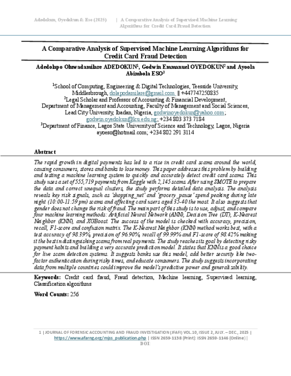 (PDF) A Comparative Analysis of Supervised Machine Learning Algorithms ...