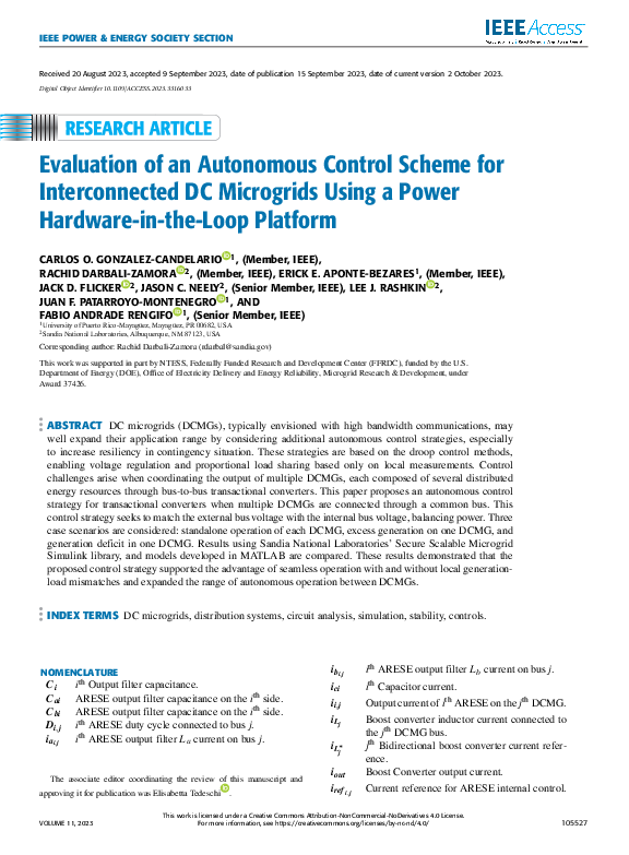 (PDF) Evaluation of an Autonomous Control Scheme for Interconnected DC ...
