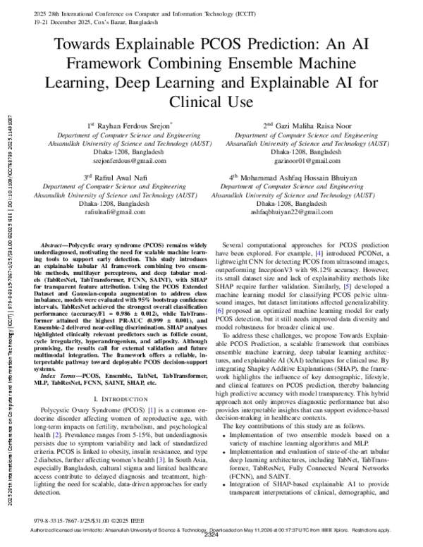 (PDF) Towards Explainable PCOS Prediction: An AI Framework Combining ...