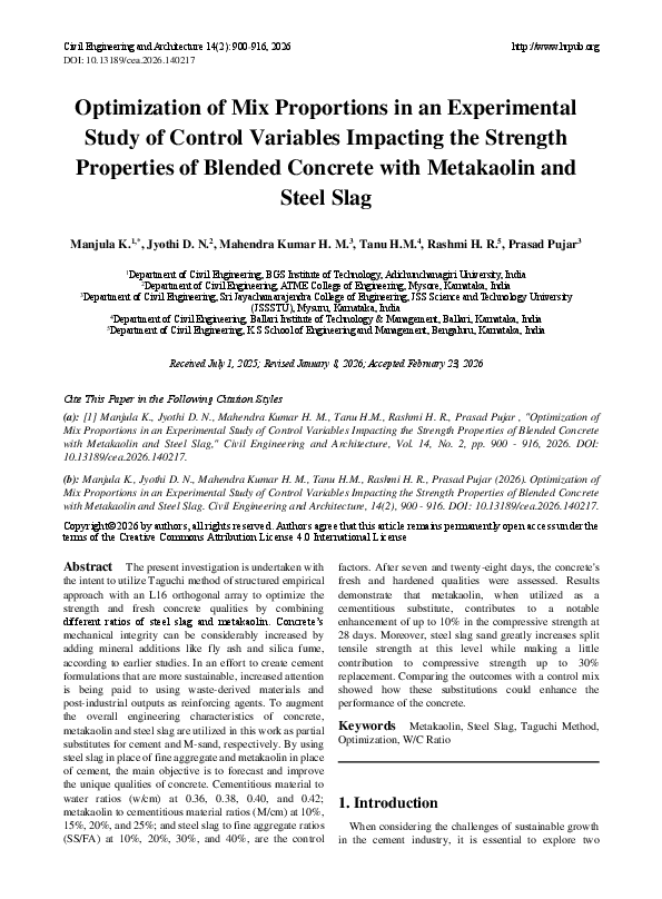 (PDF) Optimization of Mix Proportions in an Experimental Study of ...