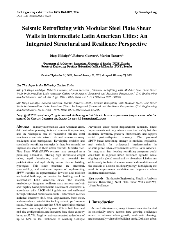 (PDF) Seismic Retrofitting with Modular Steel Plate Shear Walls in ...