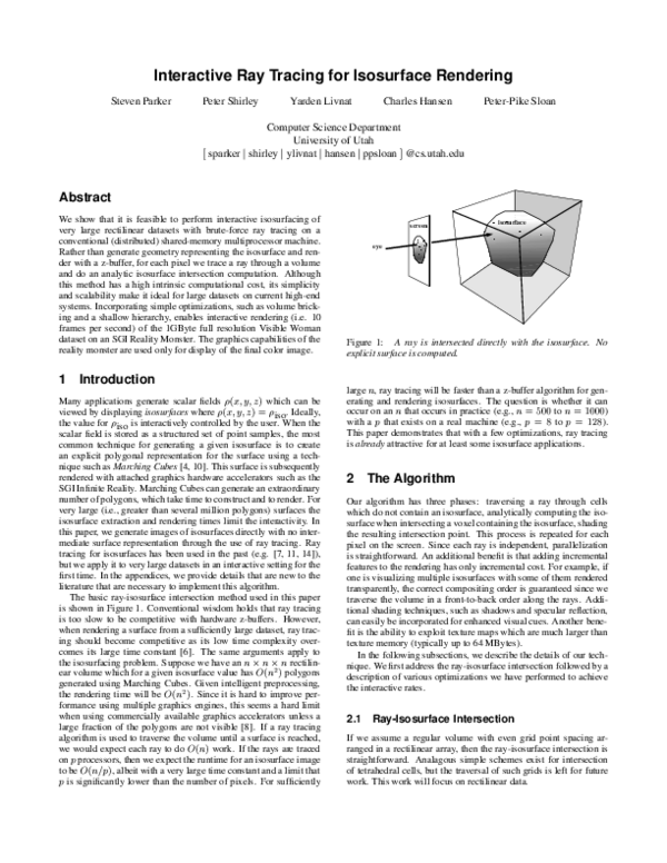 (PDF) Interactive ray tracing for isosurface rendering