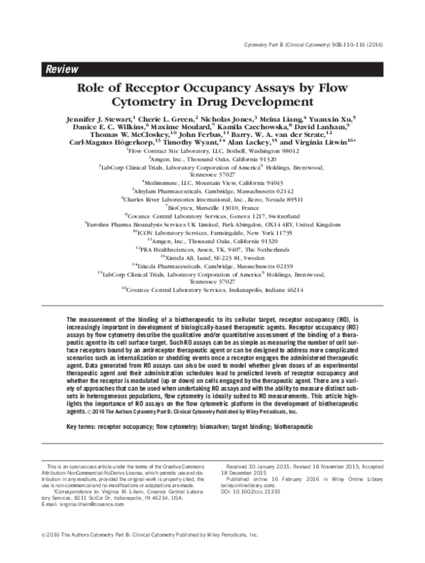 (PDF) Role of Receptor Occupancy Assays by Flow Cytometry in Drug ...