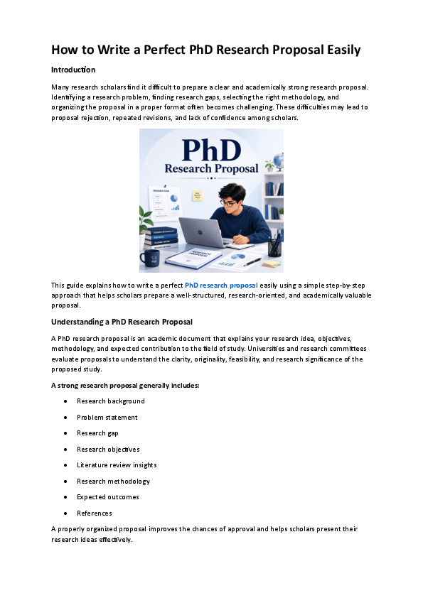 (PDF) How to Write a Perfect PhD Research Proposal Easily Introduction