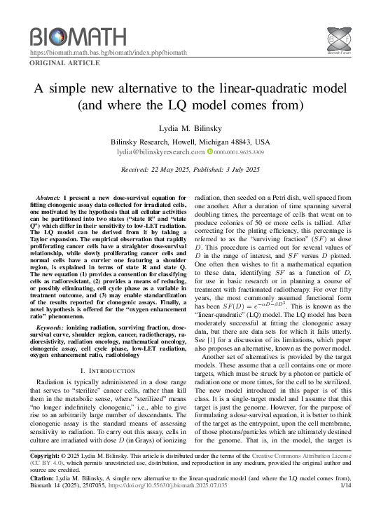 (PDF) A simple new alternative to the linear-quadratic model (and where ...