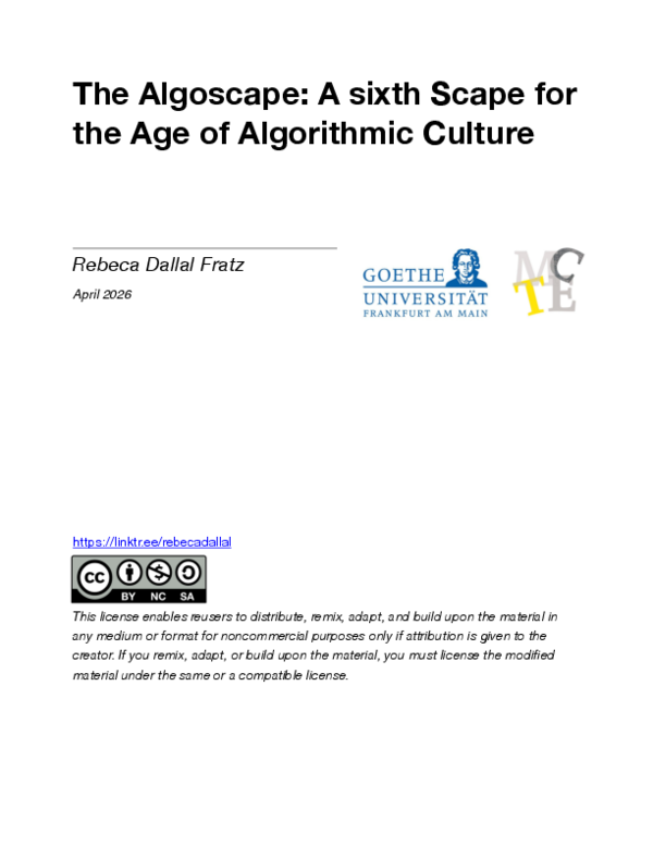 (PDF) The Algoscape: A sixth Scape for the Age of Algorithmic Culture