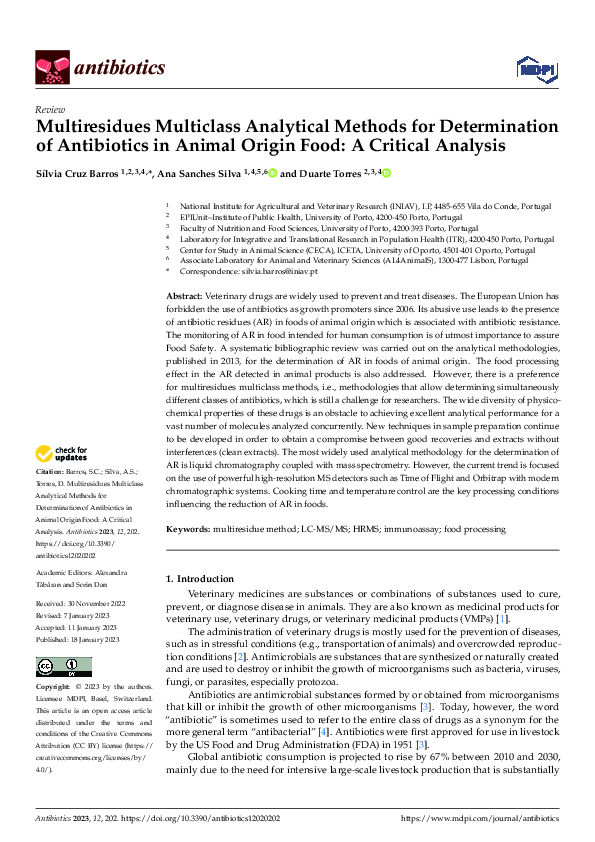 (PDF) Multiresidues Multiclass Analytical Methods for Determination of ...