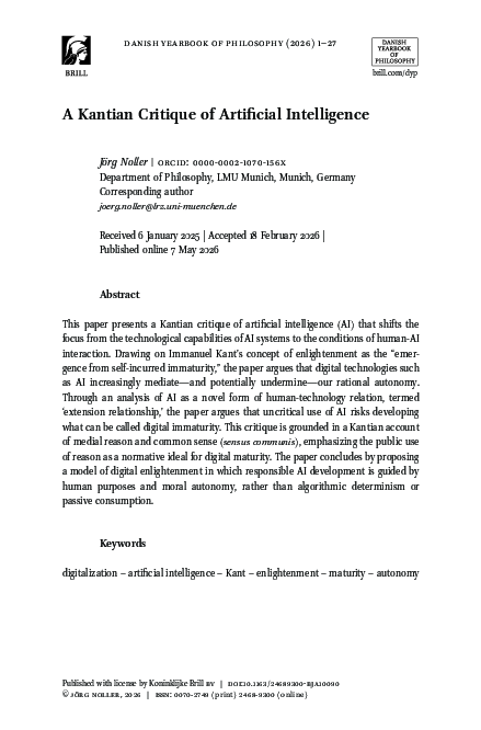 (PDF) A Kantian Critique of Artificial Intelligence