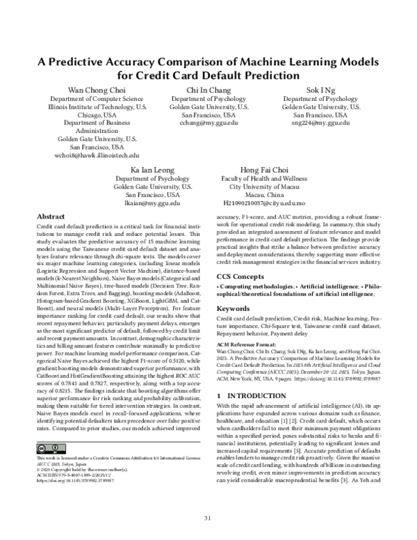 (PDF) A Predictive Accuracy Comparison of Machine Learning Models for ...