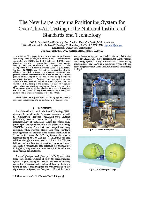 (PDF) The New Large Antenna Positioning System for Over-The-Air Testing ...