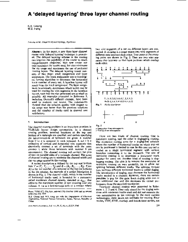 (PDF) A ‘delayed layering’ three layer channel routing