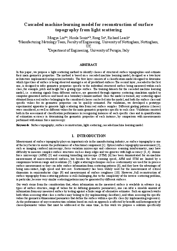 (PDF) Cascaded machine learning model for reconstruction of surface ...