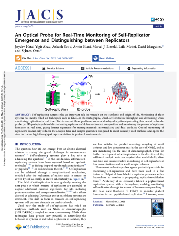 (PDF) An Optical Probe for Real-Time Monitoring of Self-Replicator ...