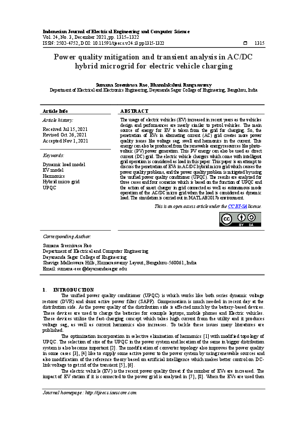 (PDF) Power quality mitigation and transient analysis in AC/DC hybrid ...