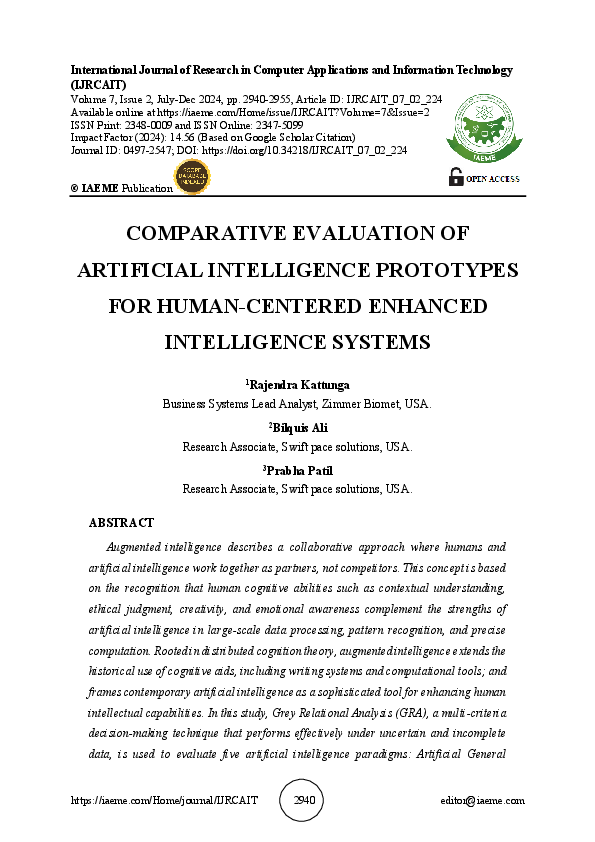 (PDF) COMPARATIVE EVALUATION OF ARTIFICIAL INTELLIGENCE PROTOTYPES FOR ...